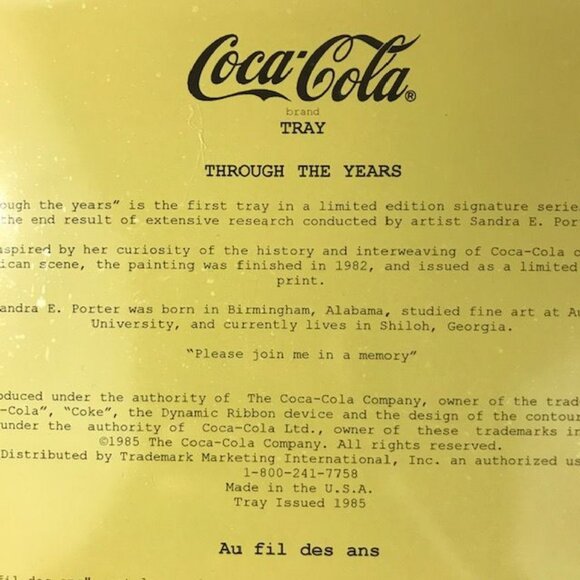 NWOT Vintage Coca-Cola Limited Edition 'Through the Years' Tray - Picture 11 of 13